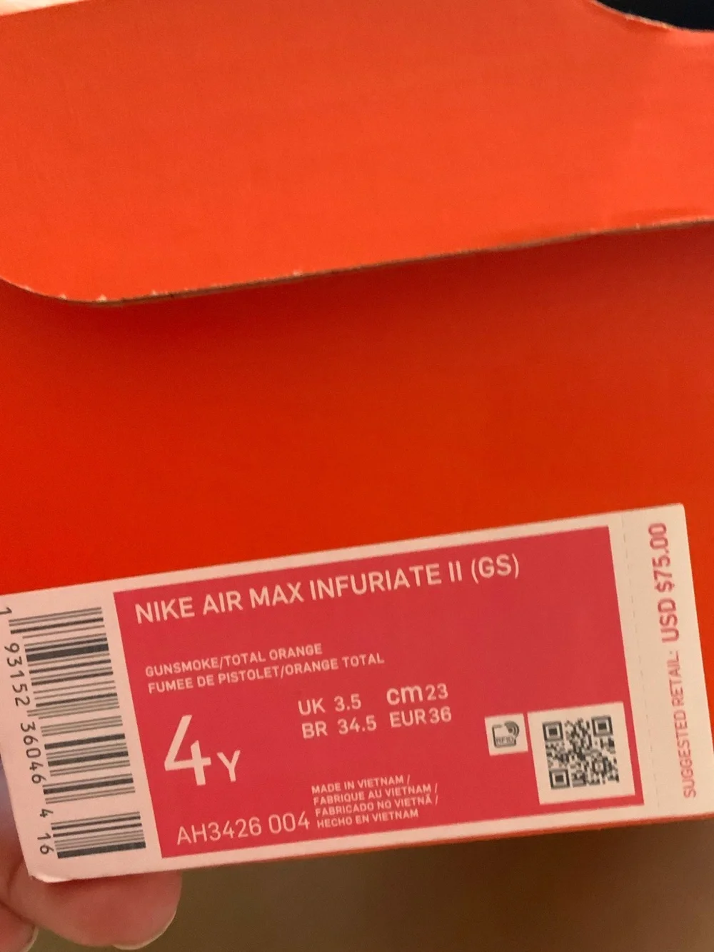 Nike Air Max Infuriate II Boys Size 4Y Gray White Basketball Shoes Sneakers
